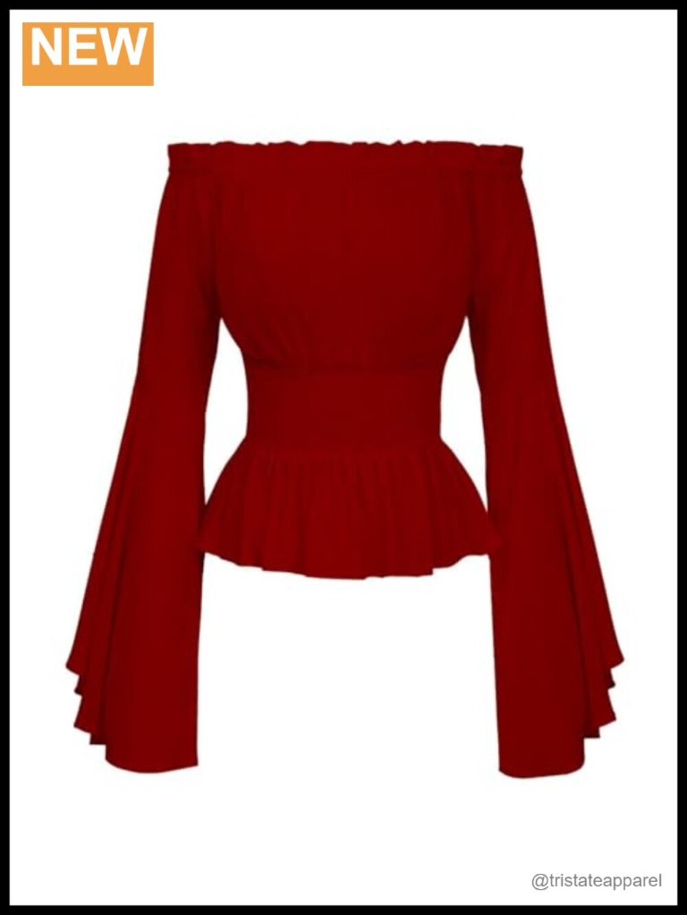 Off Shoulder Renaissance Blouse Smocked Waist Medieval Costume